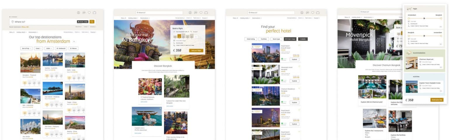 Holiday booking flow